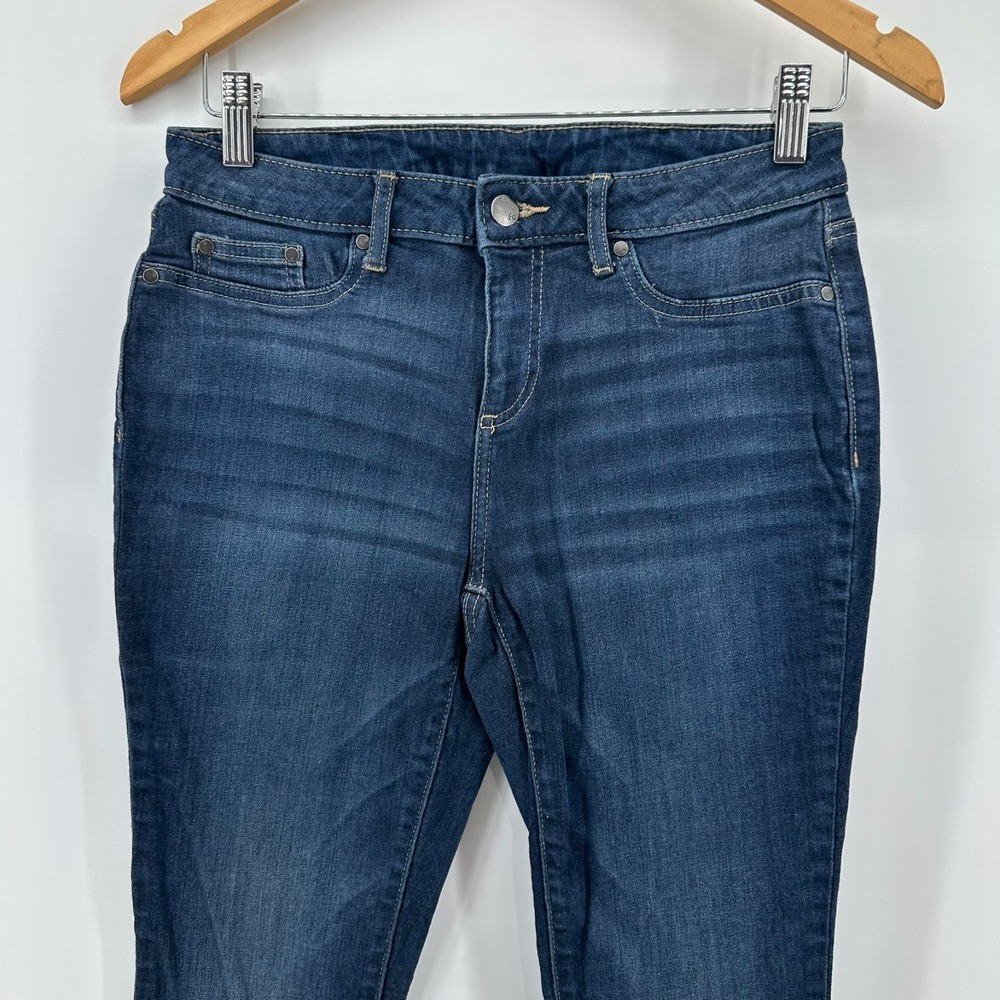 Faded Glory Jeans Womens Junior 4 Blue Denim Whisker Skinny Leg Stretch Mid Rise